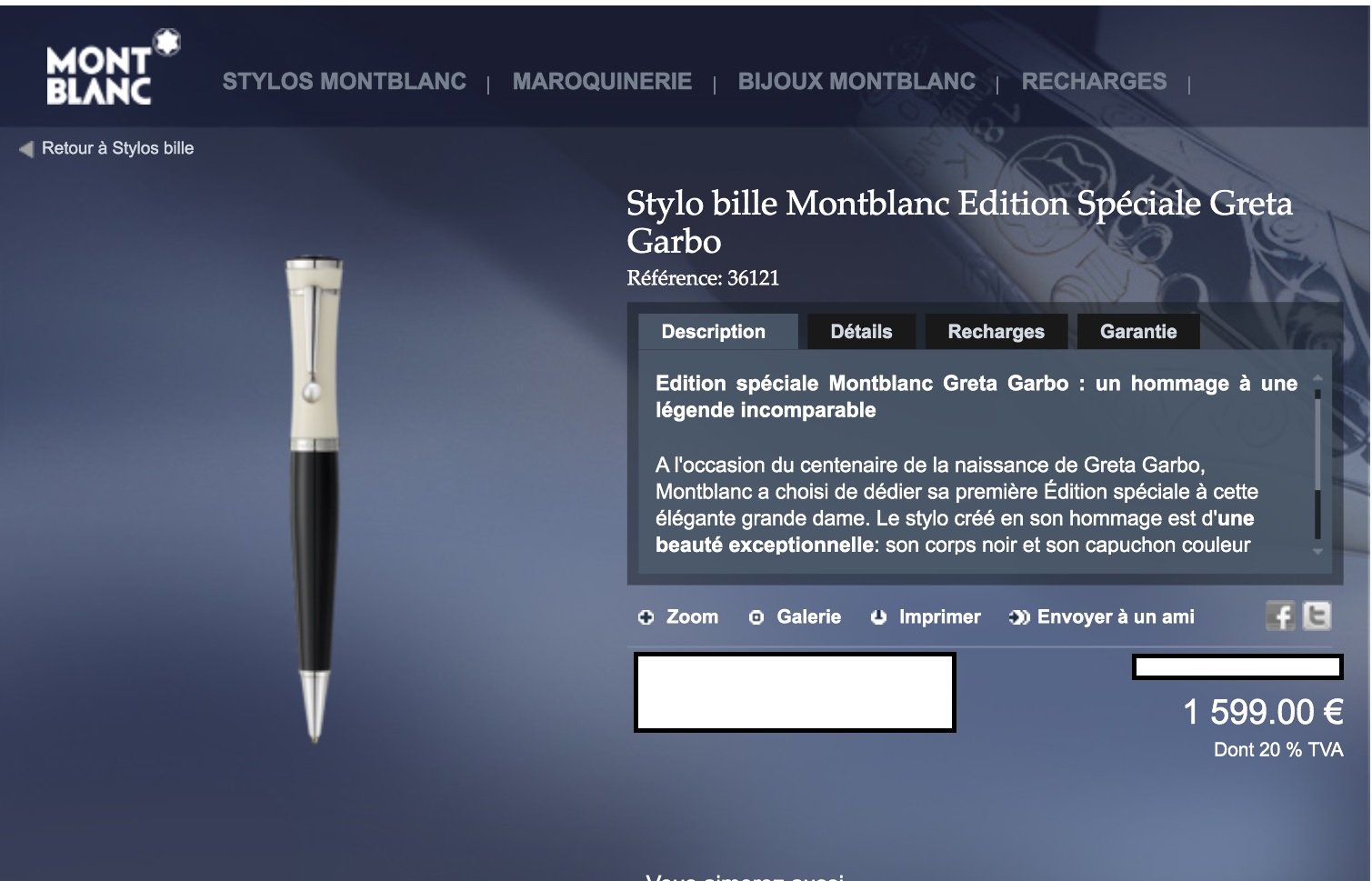 Amazon | Montblanc Greta Garbo 限定版 ボールペン スーパー